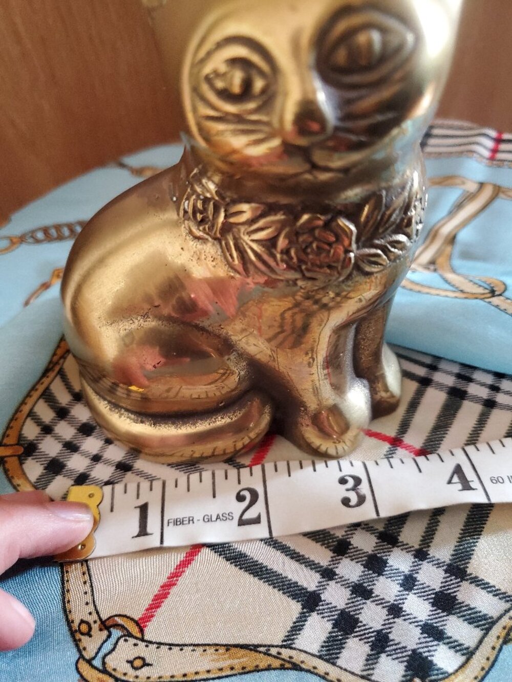 Solid brass cat floral collar - Picture 7 of 7